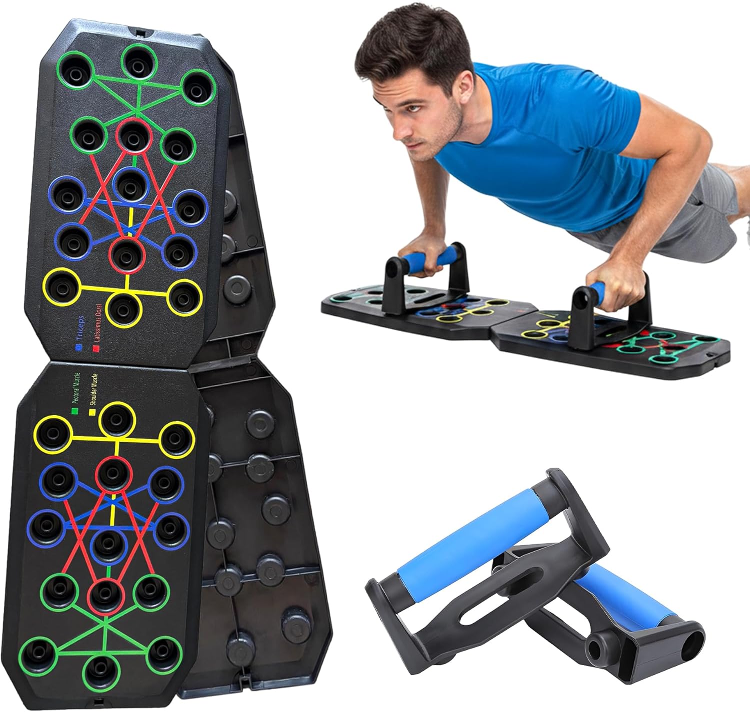 20 in 1 Push Up Board for Men – Multi-Functional Pushup Board System, At Home Workout Equipment for Chest, Arms & Shoulders – Professional Fitness Floor Exercise & Strength Training Equipment
